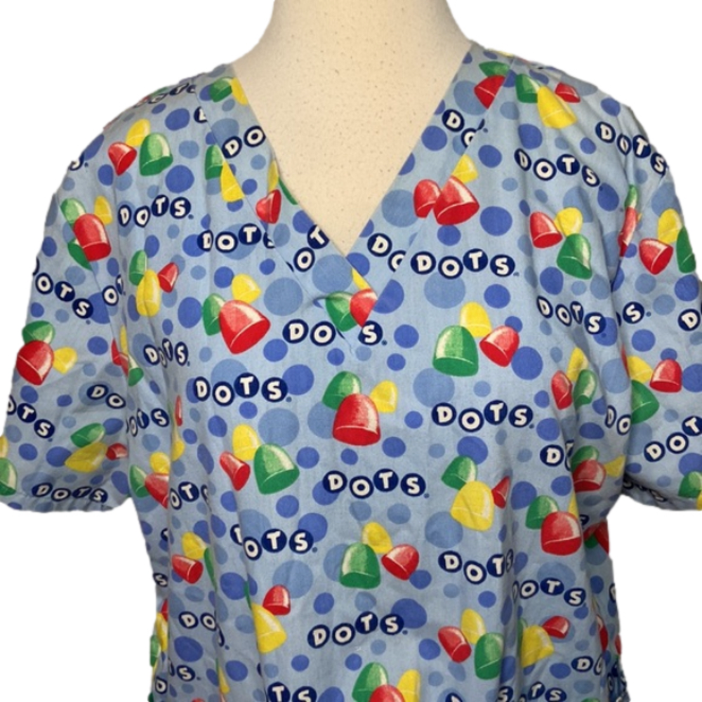 Dots Candy Scrub Top Candy Print Blue S
